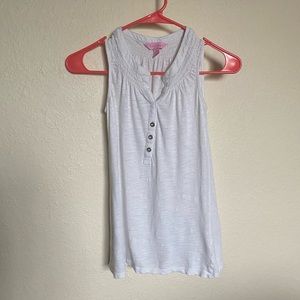 White lily pultizer button up tank top